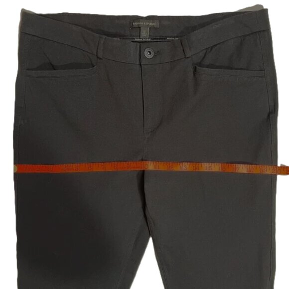 Banana Republic Black Stretch Twill Ankle Crop Pants Size 12 - Picture 8 of 13